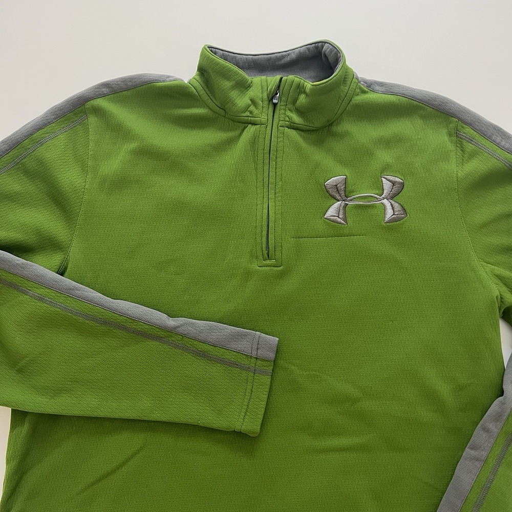 Under Armour Loose Catalyst 1/4 Zip Pullover Fleece Men's LG Green Gray